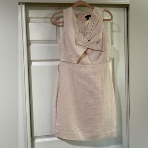 J. Crew Drape Knot Dress‎ in Irish Linen Size 2 Dusty Pink